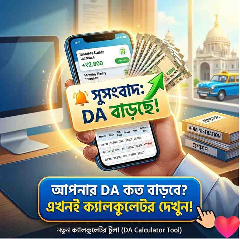 WB Employees 2026 Expected 10% DA Hike Calculator
